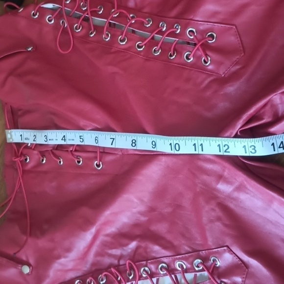 Lace up red pants. Unknown source. Size large.Good used condition, no flaws - Picture 13 of 14